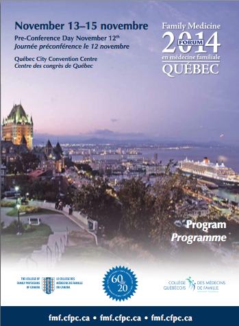 Family Medicine Forum 2014 Program cover
